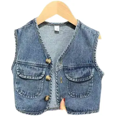 Baby Denim Vest Spring Autumn Wear Waistcoat Style