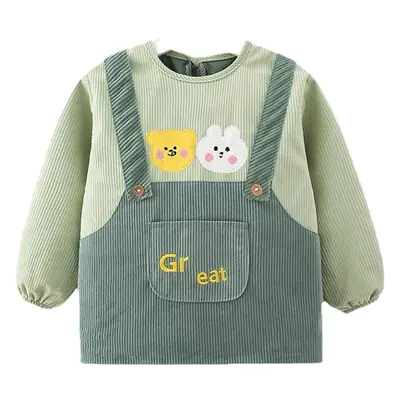 Baby's Pink Overcoat Apron Waterproof Dirty-proof Long Sleeve Bib Guard