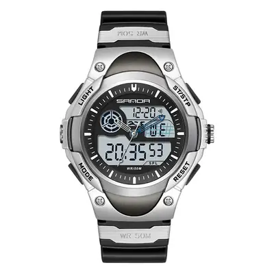 Sanda Digital Analog Watch for Men Black Silver 20359