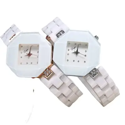 Women's White Ceramic Diamond Watch South Korea