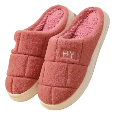 2024 New Cotton Slippers Women's Winter Home Indoor Thick Bottom Warm Plaid Plush Slippers Men's Cross-border Hair