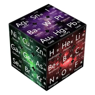 Rubik's Cube Chemical Element Puzzle 3D Multi-Color