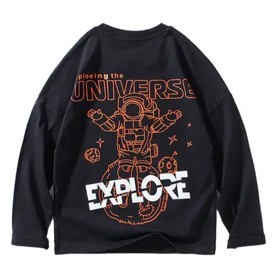 Kids Printed Long Sleeve T-Shirt Black Medium Large