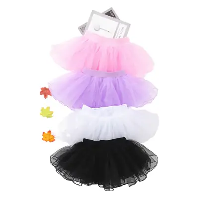 Yellow Four-Layer Ballet Skirt for Girls