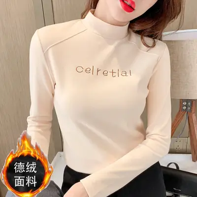 German Velvet Half Turtleneck Women 2025 Long Sleeve