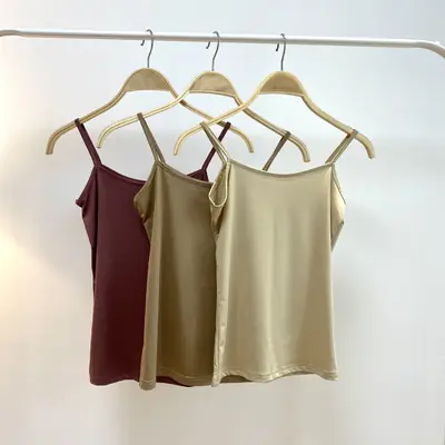 Three Color Silk Sling Tops Smooth Comfort