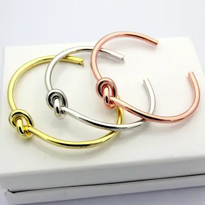 Women's Knotted Open Bracelets Gold Silver Rose Gold