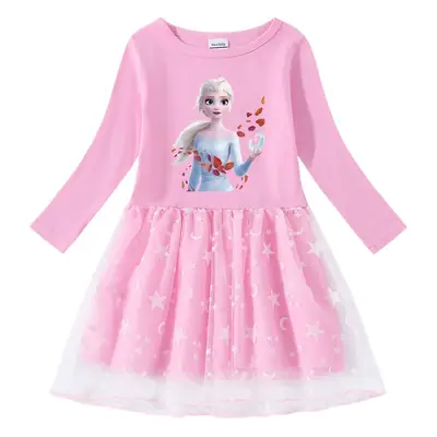 Pink Cartoon Moon Princess Dress for Girls