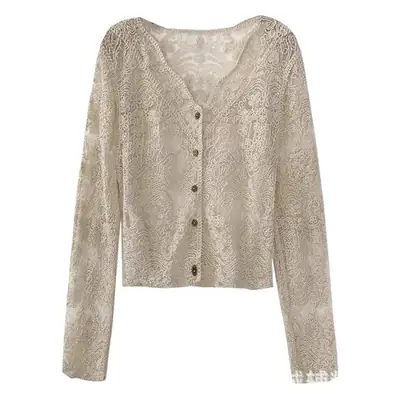 Autumn Lace White Crochet Shirt Women College Style