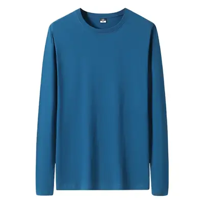 Men's Black Long Sleeve Cotton T-Shirt 220g