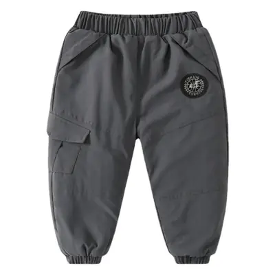 Children's Grey Cotton Jogger Pants Medium Large Winter Warm