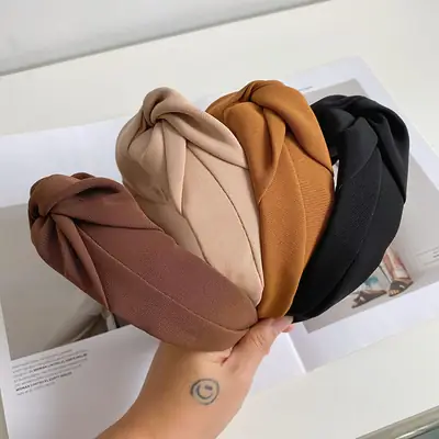 Black Wide Brim Hair Tie for Women Autumn Winter