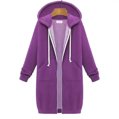 Women Orange Hooded Jacket Thick Fleece Lined 2021