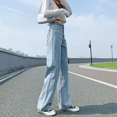 Women High Waist Loose Fit Jeans Summer 2021
