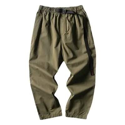 Men's Olive Green Loose Straight Harem Pants