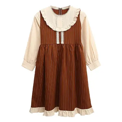 Girls Cotton Dress Autumn Winter One Piece Drop Shipping Korean Princess Style