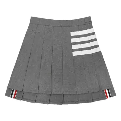 Women Pleated Striped Skirt High Waist Spring Autumn