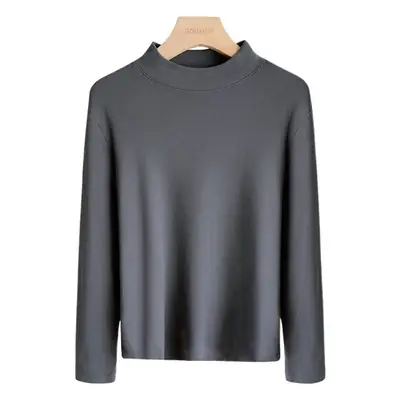 Women Sun Velvet Half-Turtleneck Plus Size Shirt