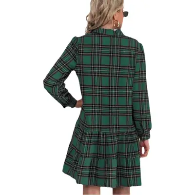 2024 Plaid Crossbody Shirt Long Sleeve Women