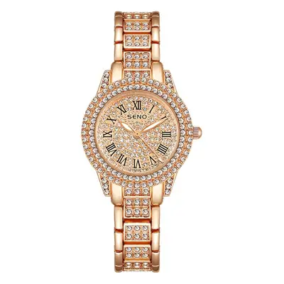 Star-Studded Women's Quartz Watch with Diamond Band