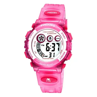 Kids Waterproof Digital Alarm Clock Pink Black