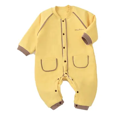 Baby Quilted Jumpsuit Cream Single Breasted Winter Clothing