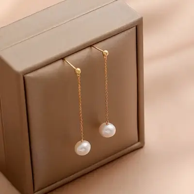 Natural Freshwater Pearl Earrings S925 Silver