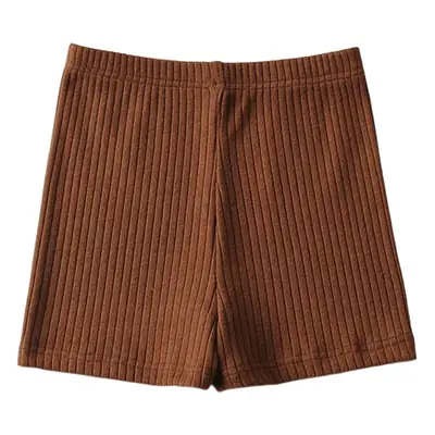 Women's Elastic Waist Shorts White Brown Black