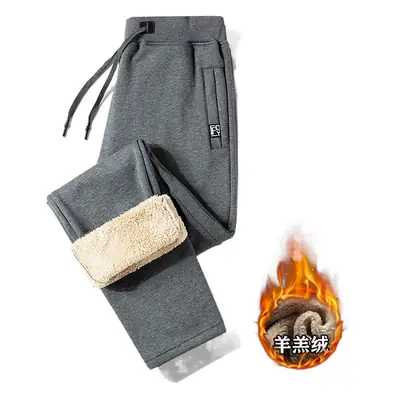 Men Navy Blue Fleece Sports Pants Large