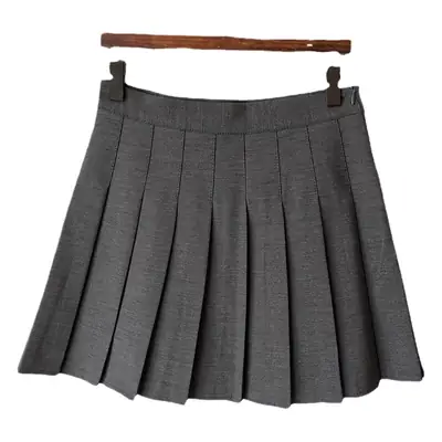 White Pleated Leg-Length Skirt for Women College Style