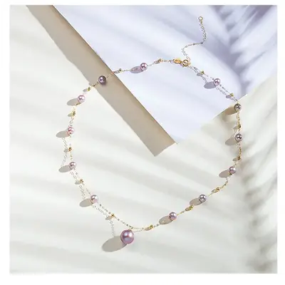 Elegant Pearl Necklace for Women with Gypsophila Pendant