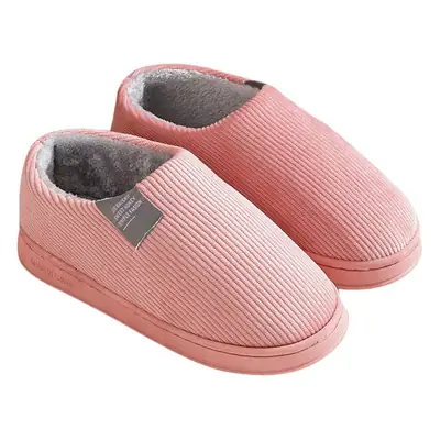 Grey Cotton Slippers for Women Winter Indoor Non-Slip