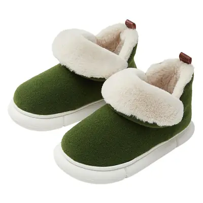 Women Blue Faux Fur Winter Slippers Warm Indoor