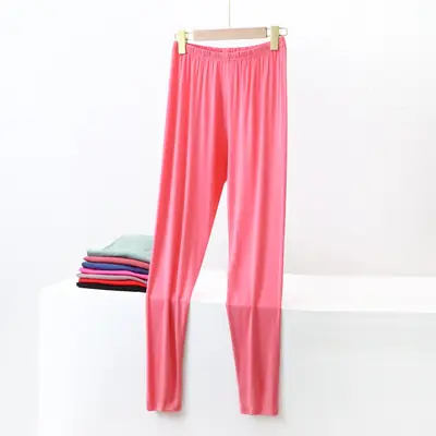Women's Pink Modal Cropped Pants Large Size