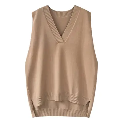 Women Korean V-Neck Sleeveless Knit Vest Set
