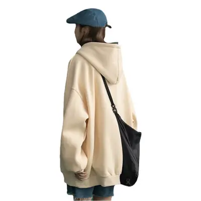 White Korean Style Hooded Sweatshirt for Women