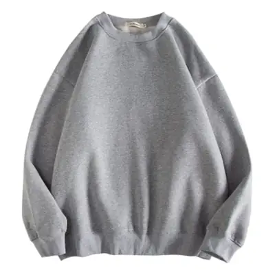 Women Grey Hoodless Sweatshirt Loose Winter Class