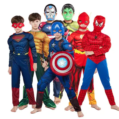 Kids Avengers Halloween Suit Captain America Green Mask