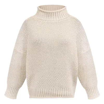 Women Knitted Turtleneck Sweater Orange 2025
