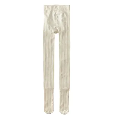 Oat White Twist Fleece Leggings Women Winter Warm Slimming