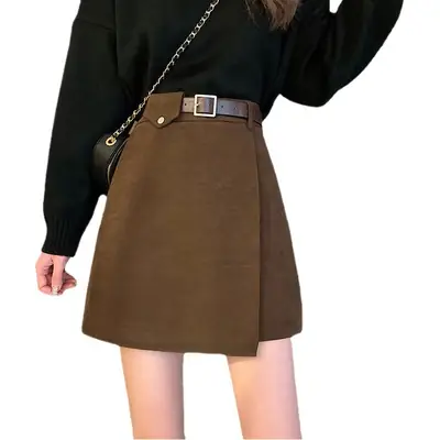 Black High Waist Slimming Skirt for Women