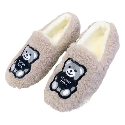 Korean Cartoon Fleece Slip-On Shoes for Women