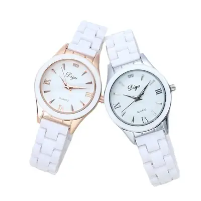 Korean Brand Women's Ceramic Watch White Rose Gold
