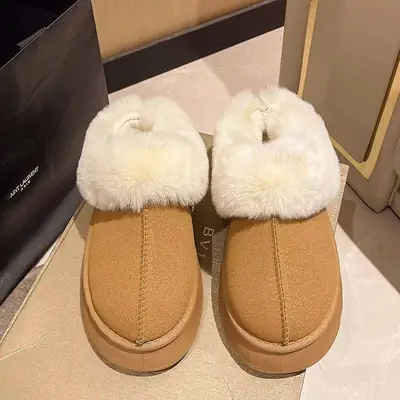 Winter New Style Velvet Thickeneded Bottom Comfortable Warm Cotton Slippers for Men High-end Home Office Indoor Cotton Slippers for Women