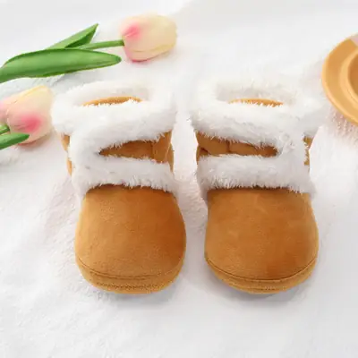 2021 new autumn and winter baby shoes 0-1 years old do not drop shoes plus velvet padded cotton shoes 3-5-9-12 months baby shoes