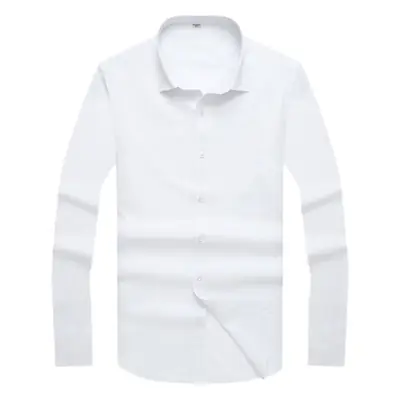 Men's Pure White Long Sleeve Business Shirt