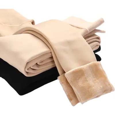 Black Fleece Leggings Women Anti-Fouling
