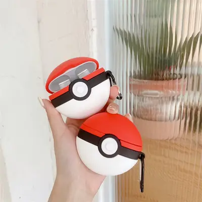 Silicone Pokémon Headphone Buds Red White Drop Shipping