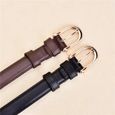 Black Retro Saddle Buckle Belt with Cowhide Leather