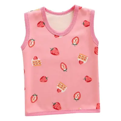 Children's Dinosaur Velvet Vest Grey Sleeveless Warm Bottoming Vest